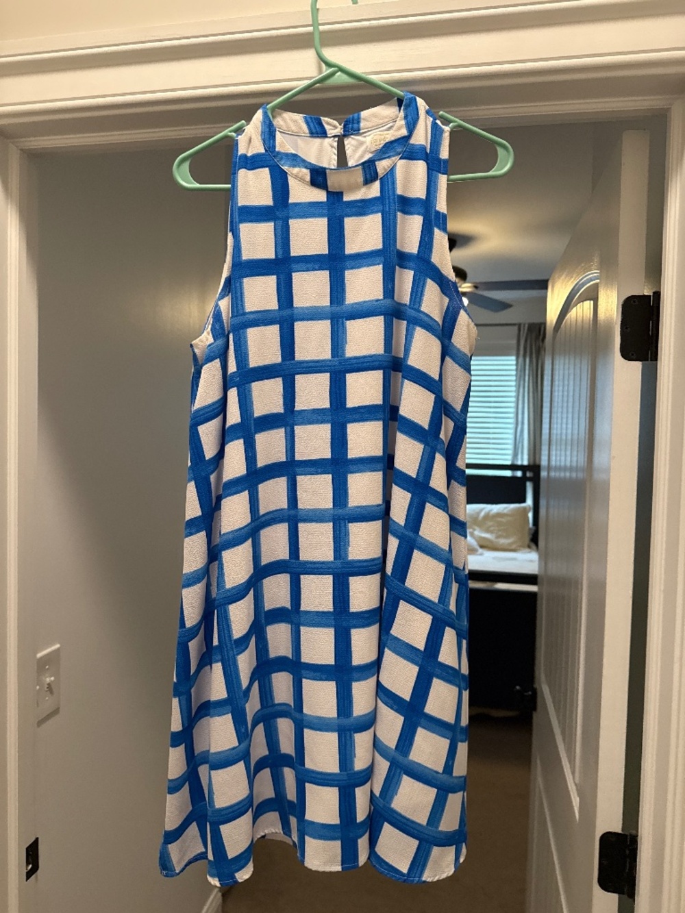 Mud pie, blue and white floaty dress M